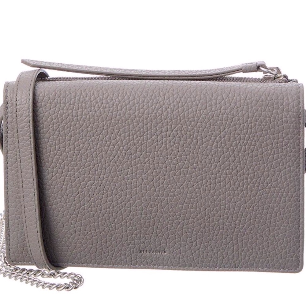 AllSaints Fetch Leather Chain Crossbody Bag